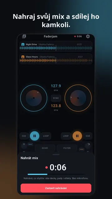 Faderjam – snímek obrazovky 4