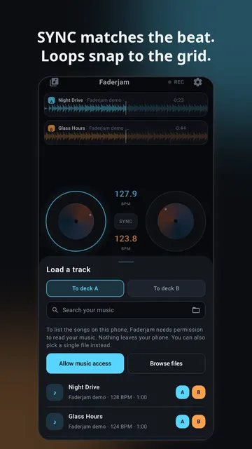 Faderjam screenshot 2