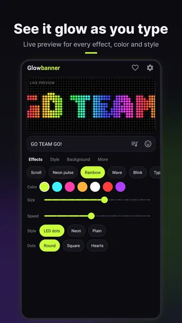 Glowbanner screenshot 1