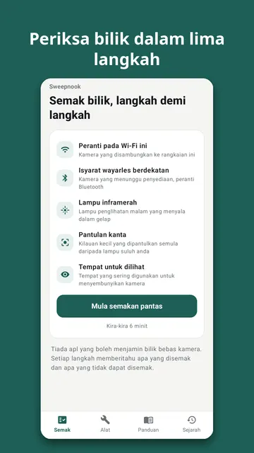 Tangkapan skrin Sweepnook 1