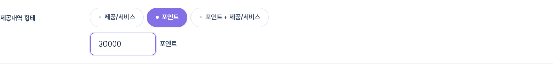 제공내역 형태 — 포인트